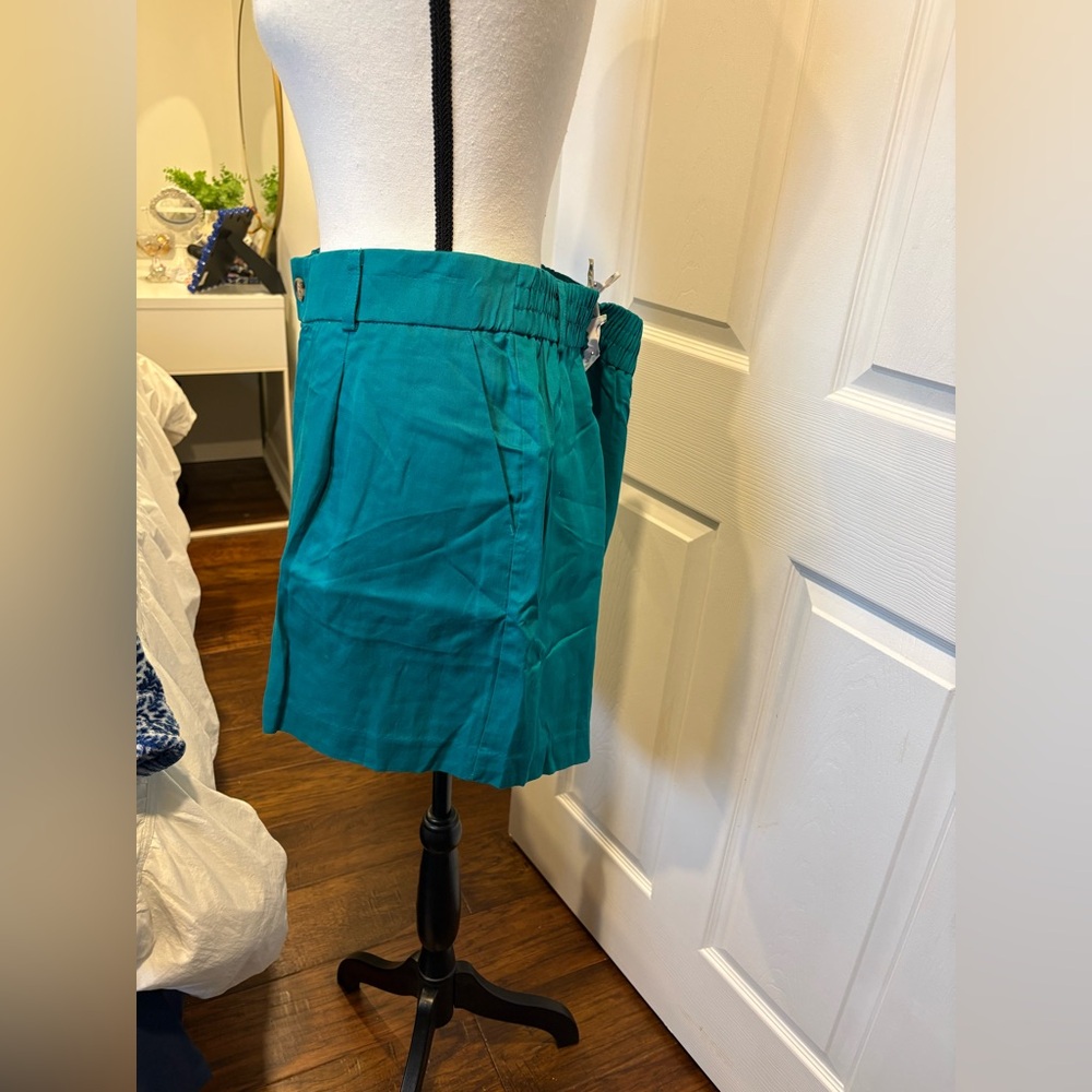Torrid Teal Linen Blend High Rise Shorts Size 20 Plus Size - Picture 2 of 5